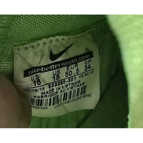 Nike Vapor Untouchable Pro Men's Size‎ 16 Green/White Football Cleats
